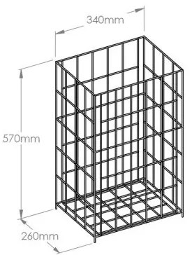 Druciany kosz na zużyte ręczniki papierowe, biały