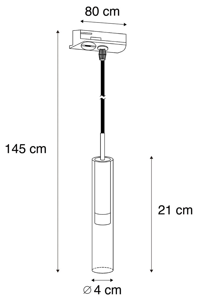 Nowoczesny reflektor z ciemnego brązu z przezroczystym szkłem do 1-fazowego systemu szynowego - Slimline Loyce Nowoczesny Oswietlenie wewnetrzne