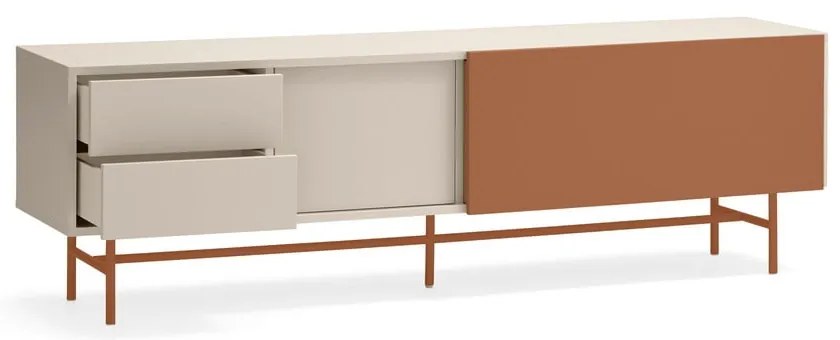 Ceglasto-beżowa szafka pod TV 180x56 cm Nube – Teulat