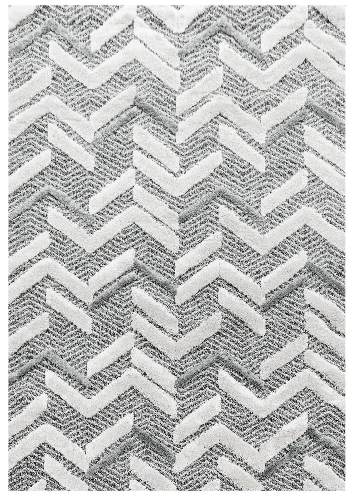 Dywan nowoczesny 3D La Casa fale szary 80 cm x 150 cm
