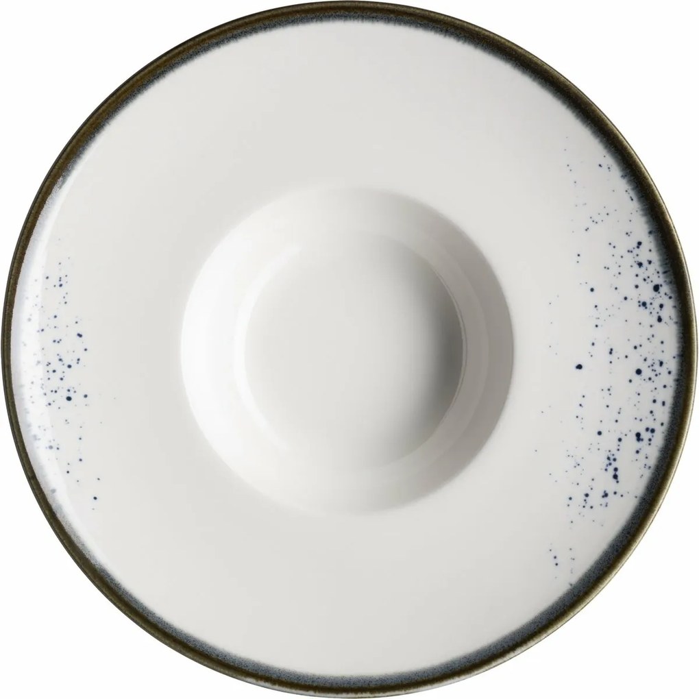 Talerz Mäser Gourmet Pintar białe niebieskiekropki 26 cm
