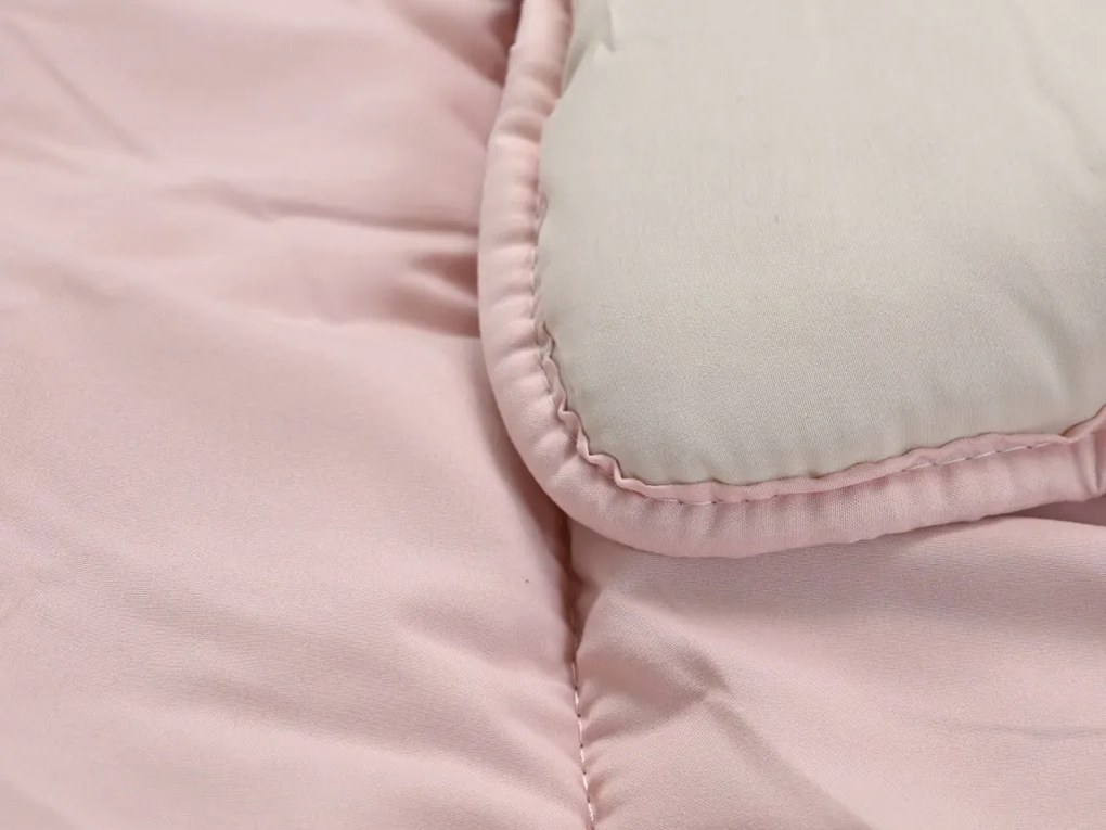 Całoroczna pikowana kołdra 140x200 cm z włókna pustego, różowa