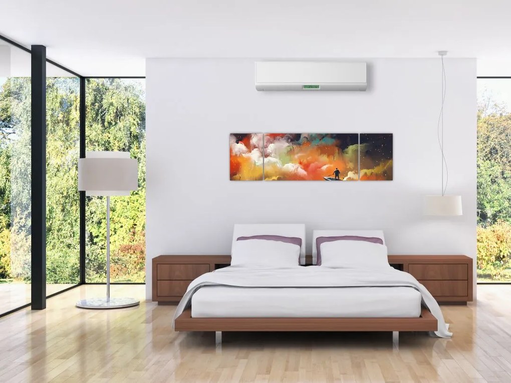 Obraz - człowiek unoszący się w kosmosie (170x50 cm)