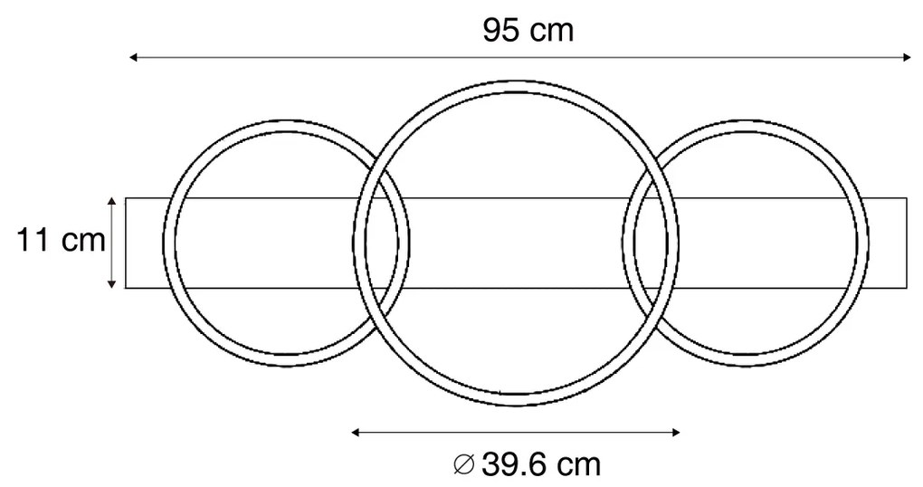 Designerska lampa sufitowa czarna okrągła z LED, ściemnialna 3-stopniowo, 3-źródła światła - NimueDesignerski Oswietlenie wewnetrzne