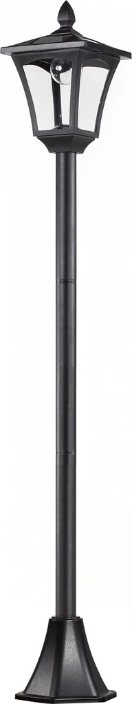 Outsunny Solarna Latarnia Ogrodowa LED Oświetlenie Chodnikowe 40 Lumenów Czarna 18x18x160cm | Aosom PL