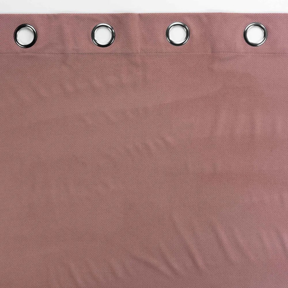 Różowa aksamitna zasłona 140x260 cm Velouriane – douceur d'intérieur