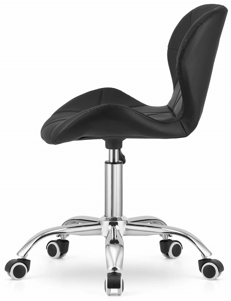 Krzesło biurowe AVOLA z ekoskóry, czarne