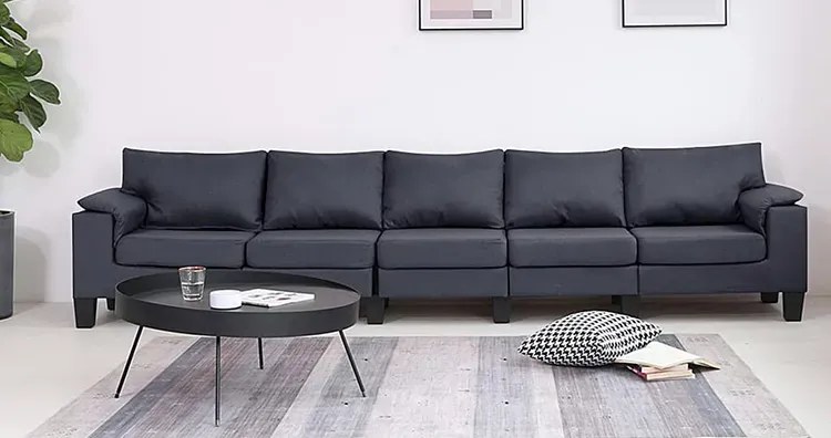 Pięcioosobowa ekskluzywna ciemnoszara sofa - Ekilore 5Q