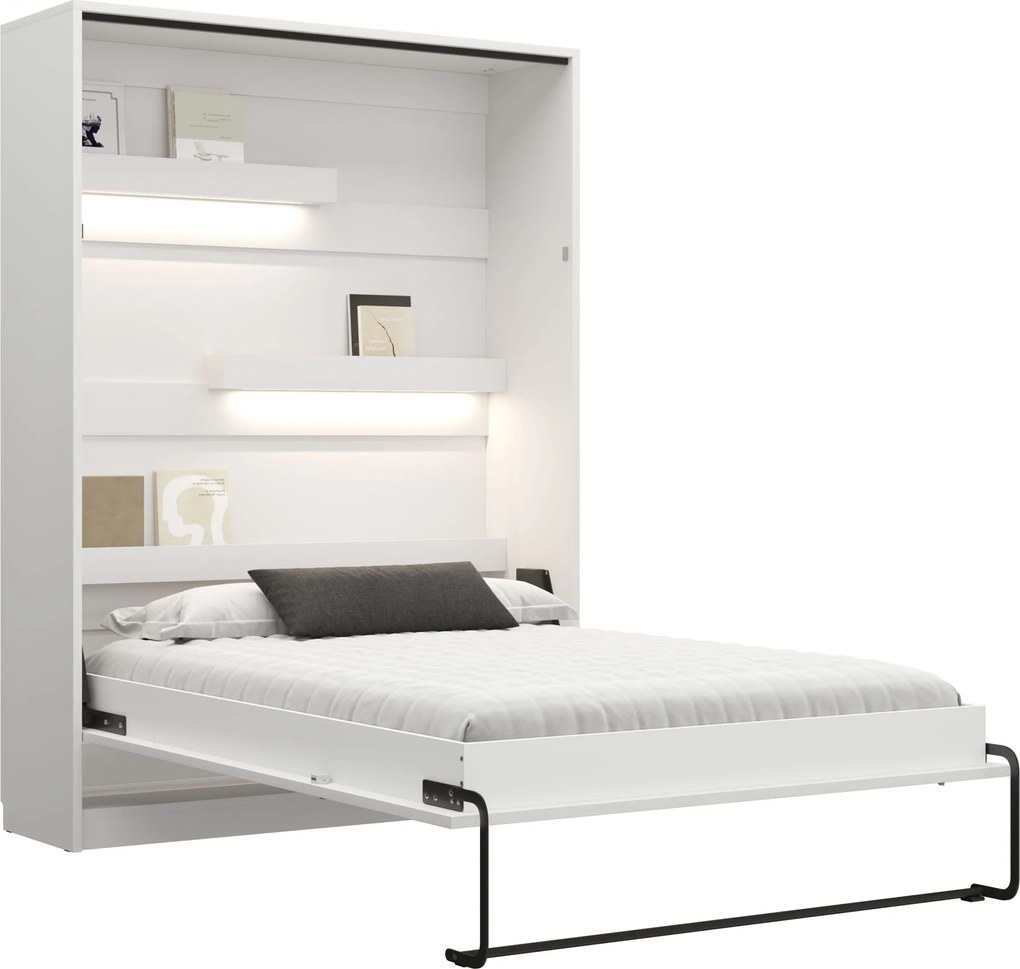 Półkotapczan pionowy Genius 140x200 z biurkiem - biały mat