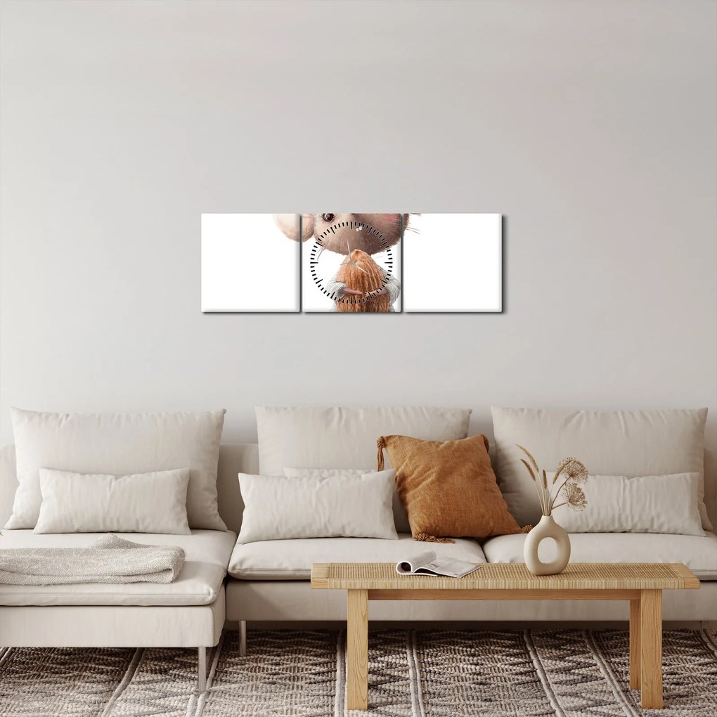 Obraz - Zwierzątko akwarelowe N⁰2 (z zegarem) (90x30 cm)