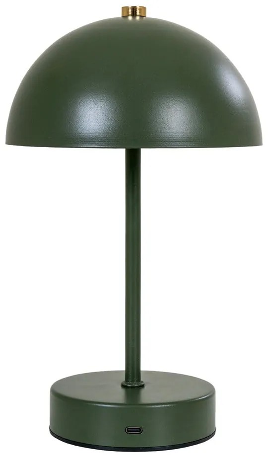 Ciemnozielona lampa stołowa LED z metalowym kloszem (wysokość 25 cm) Holt – House Nordic