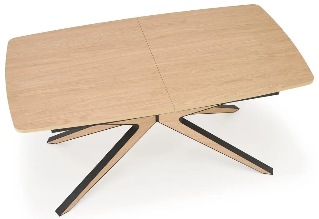 Stół rozkładany JAMES 160(220)x90 dąb naturalny/czarny HALMAR