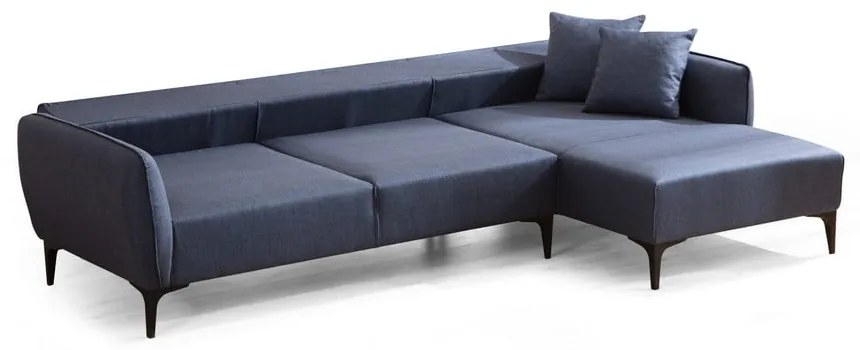 Niebieska sofa narożna Belissimo, prawy narożnik – Balcab Home