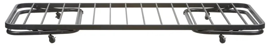 Czarne metalowe łóżko jednoosobowe ze stelażem 90x200 cm Lucy – WOOOD