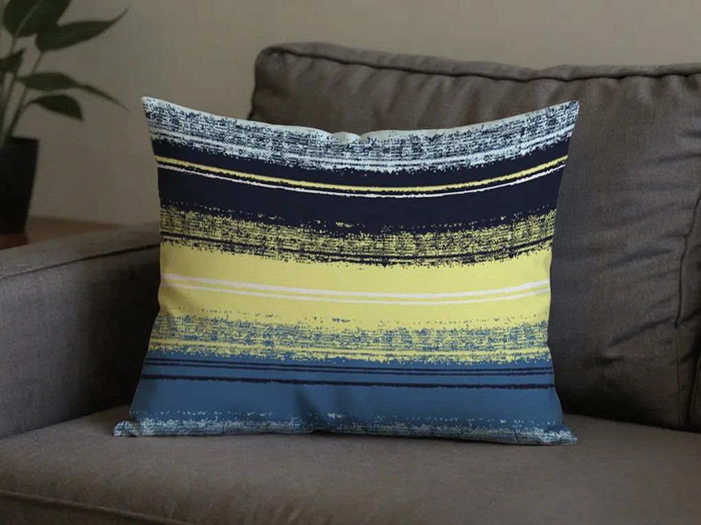 Zestaw 2 sztuk dekoracyjnych poszewek na poduszkę z mikrofibry BLUE STRIPES 50x70 cm, niebieska