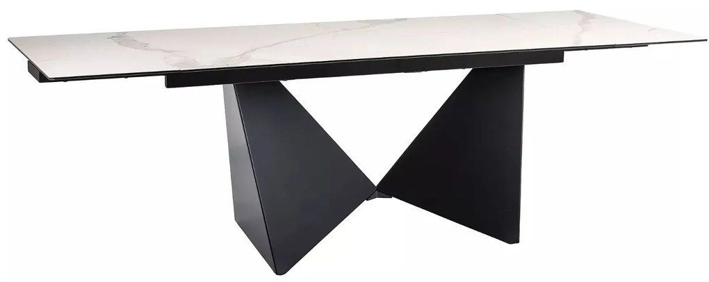 STÓŁ PETERSON CERAMIC BIAŁY STATUARIO VENATO/ CZARNY MAT (160-240)X90 SIGNAL