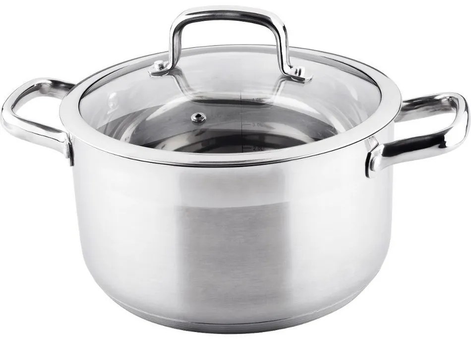 Lamart LTSS2413 Garnek ze stali nierdzewnej z pokrywką Prestige, 24 x 13,5 cm, śred. 24 cm