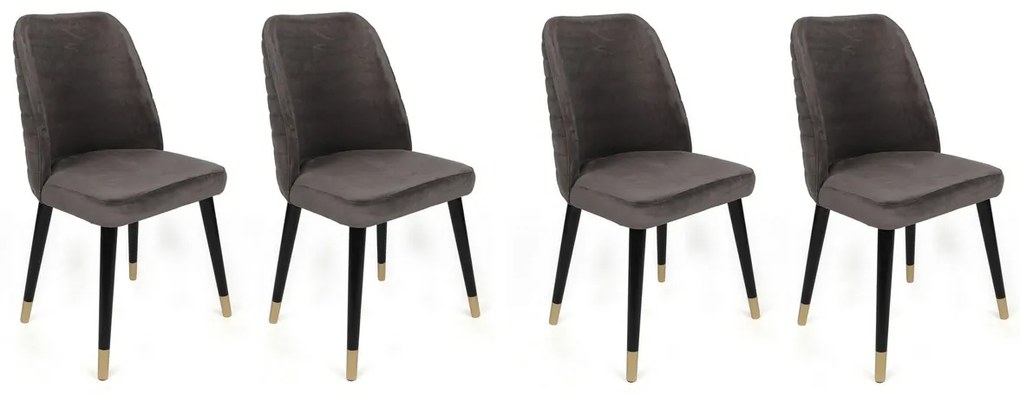 Zestaw krzeseł do jadalni Hugo Anthracite and Black, 4 szt.
