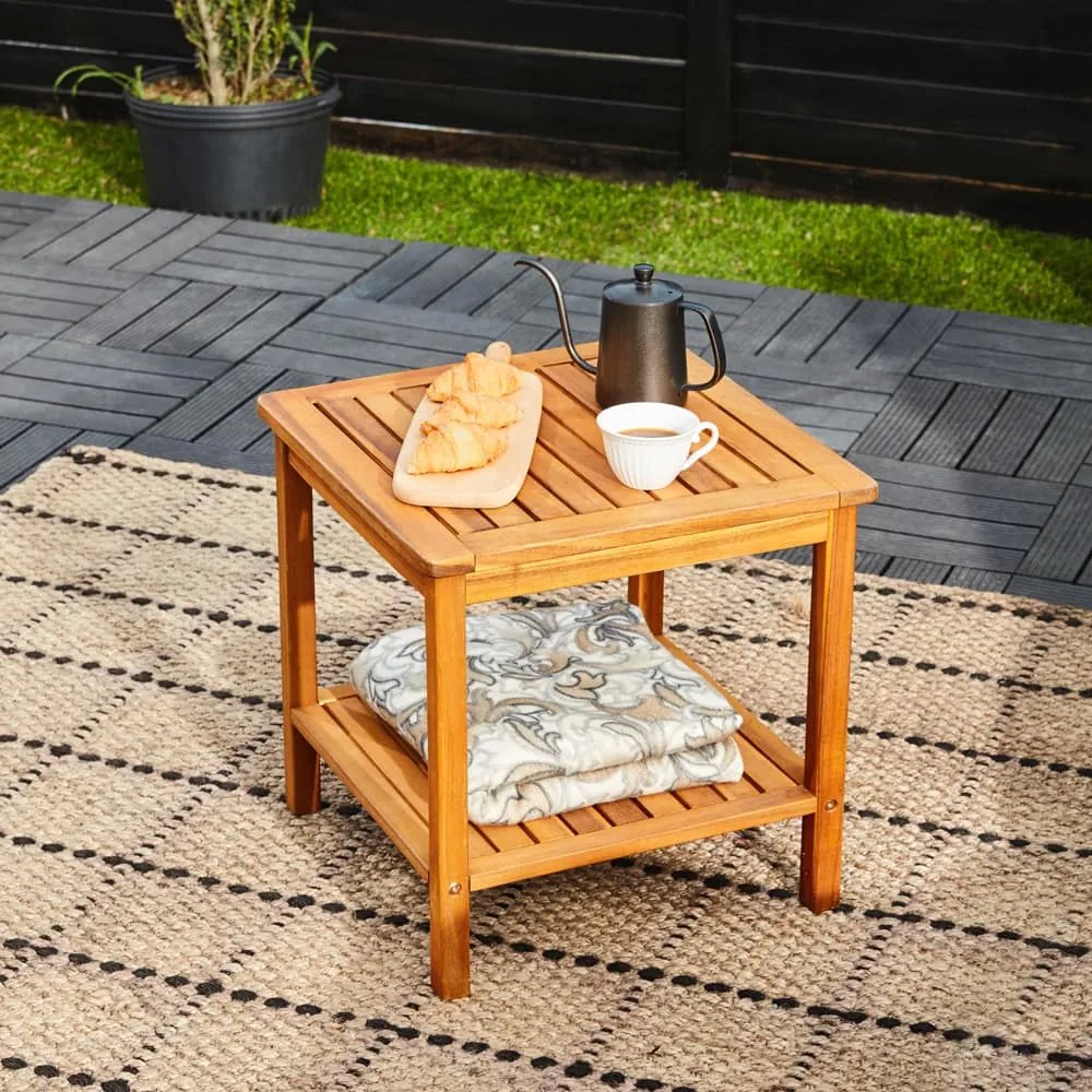 Drewniany stolik WASHINGTON, 45x45x45cm, brązowa Casaria