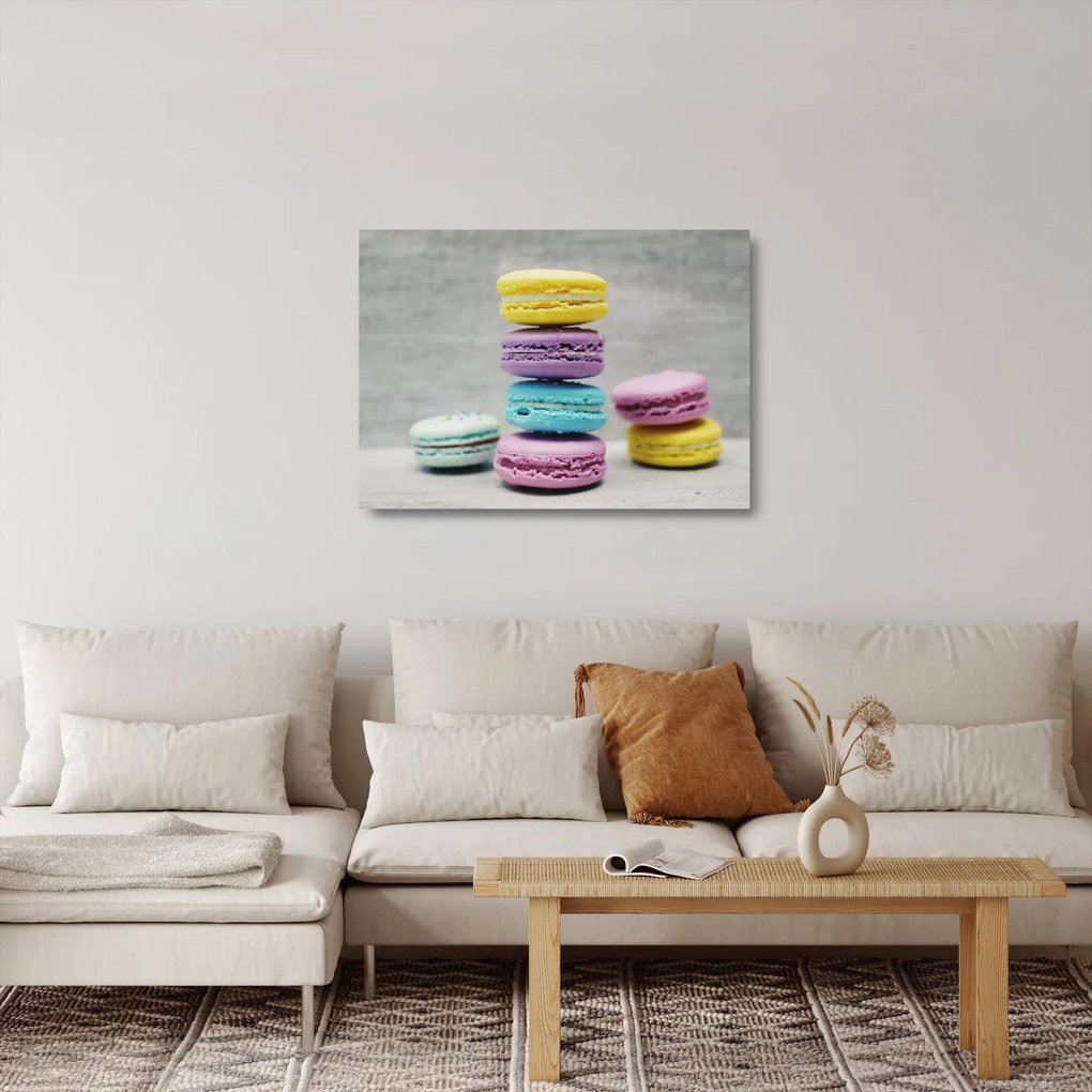 Obraz na szkle - makaroniki (70x50 cm)
