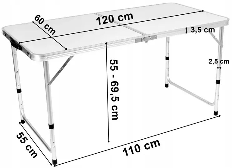 Biały zestaw turystyczny stół z krzesłami S9-K50
