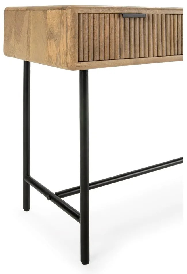 Konsola z litego drewna mango w naturalnym kolorze 38x100 cm Mundra – MOME