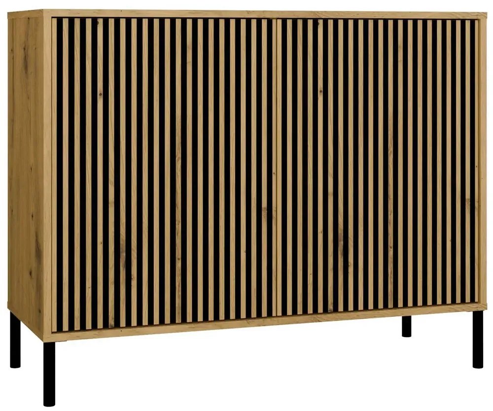 Komoda na nóżkach z lamelami dąb artisan C7-D31
