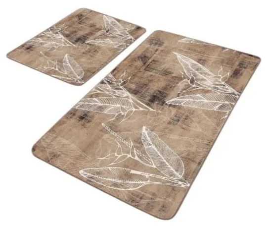 Brązowe aksamitne dywaniki łazienkowe zestaw 2 szt. 60x100 cm – Mila Home