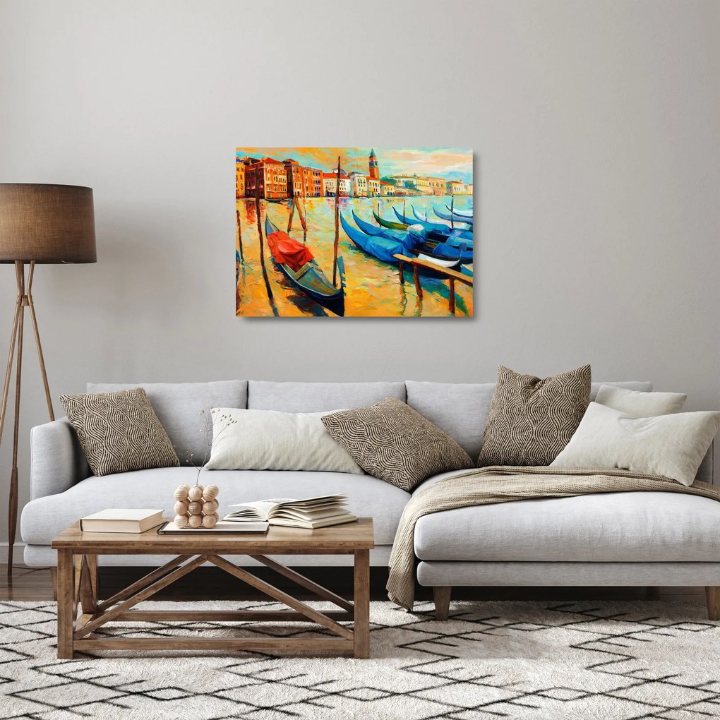 Obraz na szkle - Port w Wenecji (70x50 cm)