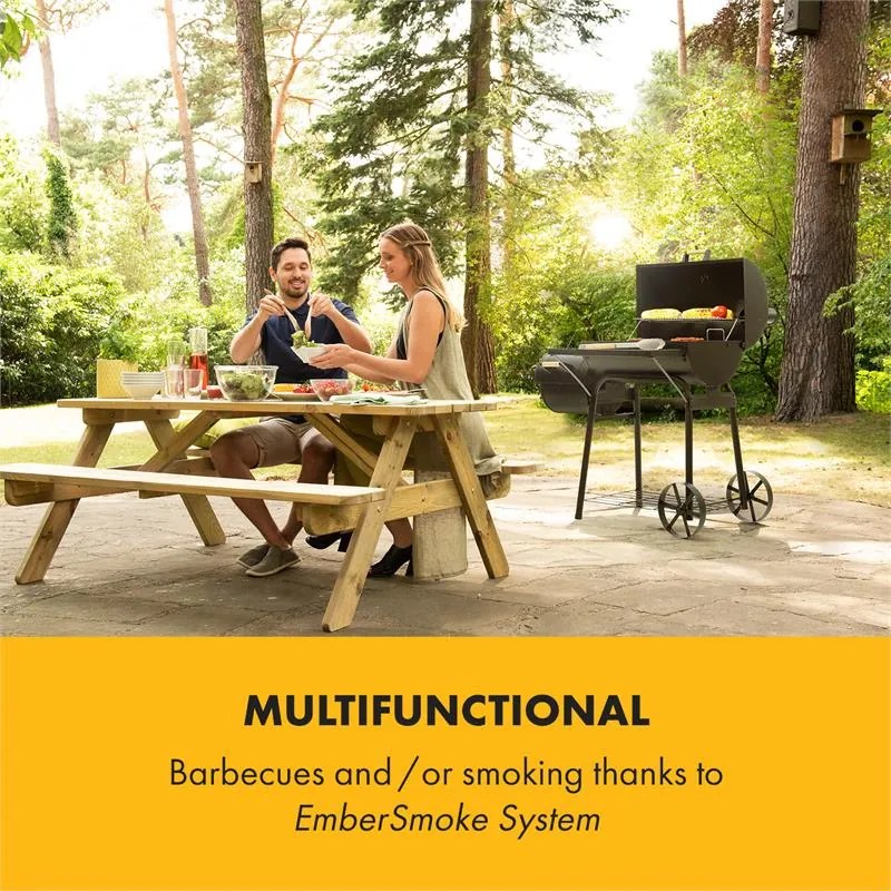 Klarstein Beef Brisket 60x39cm Grill na węgiel Czarny