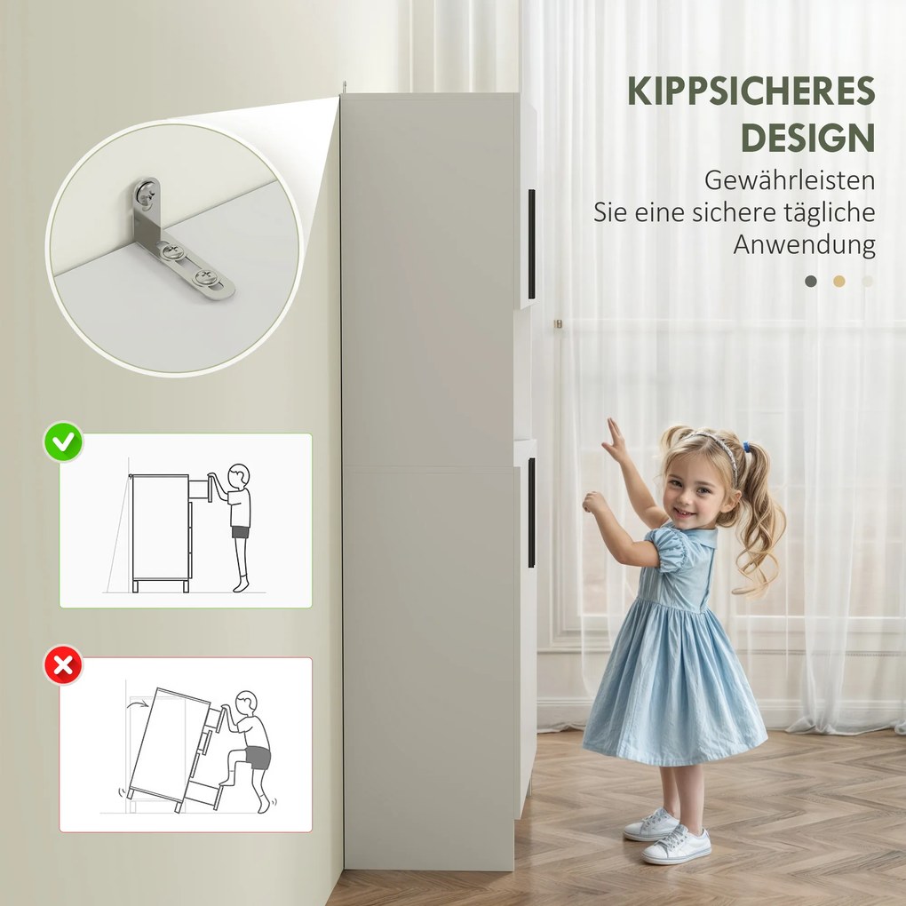 HOMCOM Szafka Kuchenna z Półką na Mikrofalówkę, do Salonu, Jadalni, Biała, z Płyty Wiórowej | Aosom PL