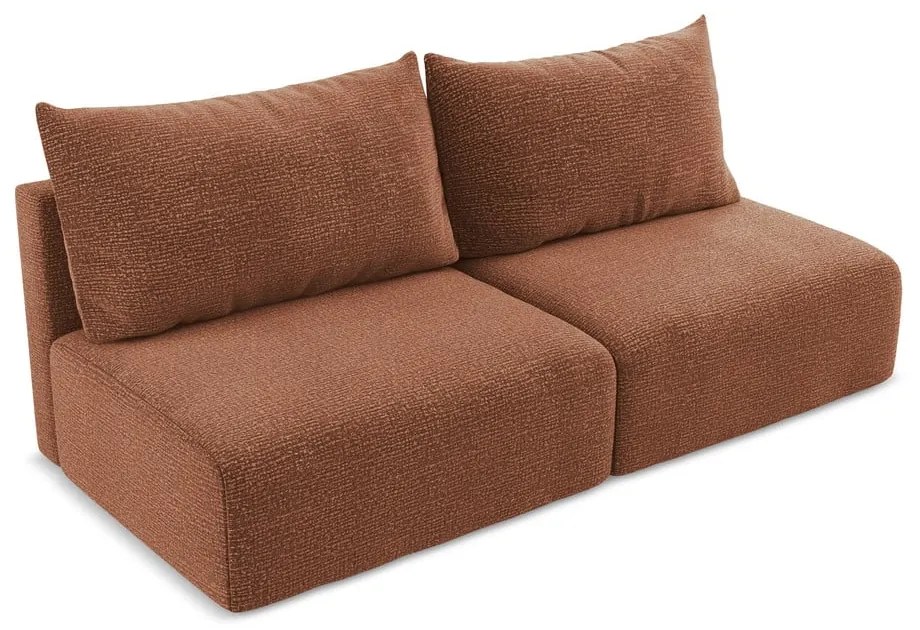 Ceglasta rozkładana/ze schowkiem sofa 216 cm Kalena – Makamii