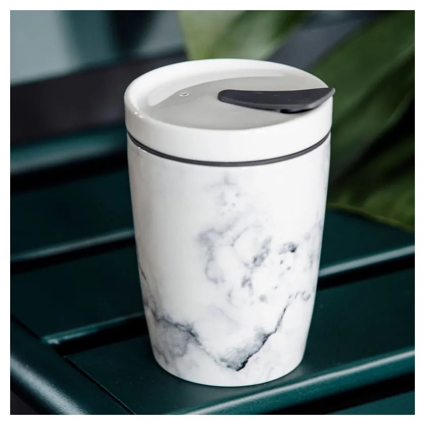 Szaro-biały porcelanowy kubek podróżny Villeroy &amp; Boch Like To Go, 290 ml