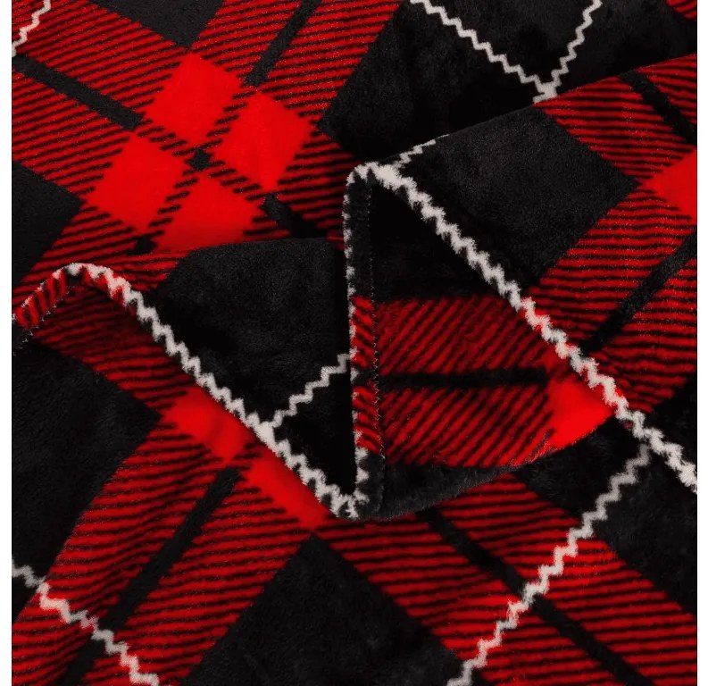 Mikropluszowy koc ALBURY, czerwony Rozmiar: 160 x 200 cm