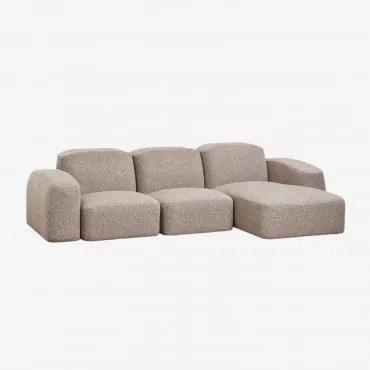 Bastian 3-częściowa Sofa Modułowa Z Leżanką Po Prawej Stronie Tkanina Mokka Brąz Bouclé - Sklum