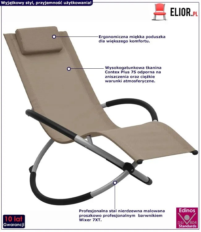 Dziecięcy leżak do nowoczesnego ogrodu taupe M4-B76