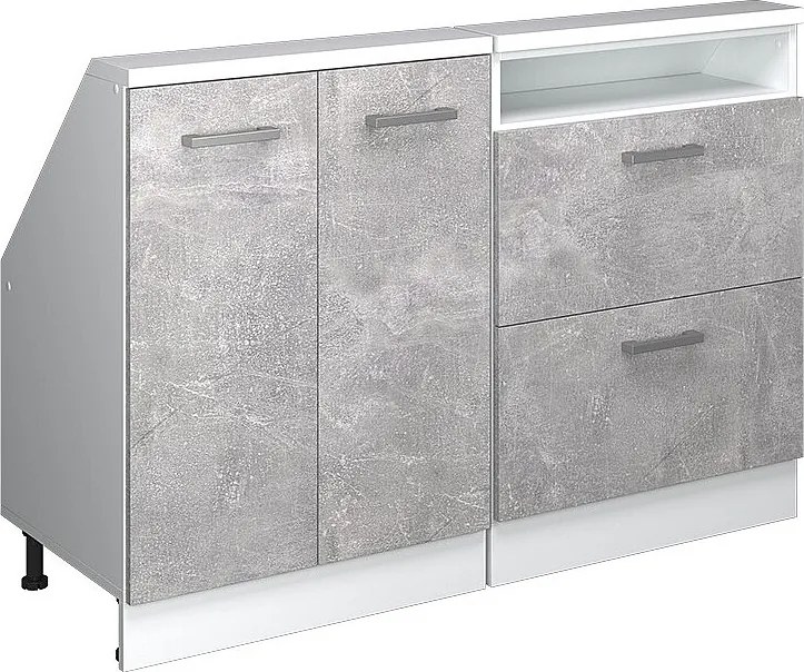 Szafka kuchenna na dach skośny beton 120x46x81.6 r-line