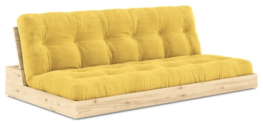 Żółta sztruksowa rozkładana sofa 196 cm Base – Karup Design