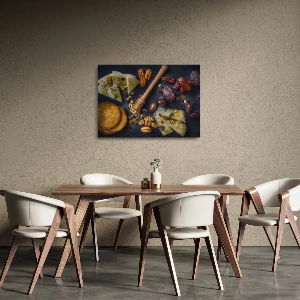 Obraz na szkle - z suszonymi owocami (70x50 cm)