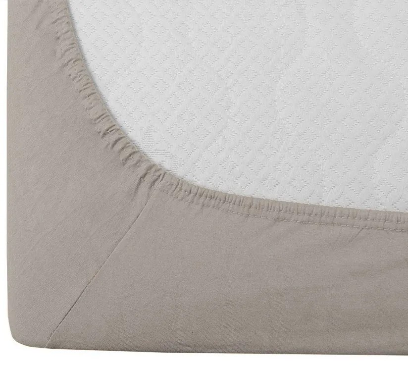 PrzytulneMieszkanie.pl Prześcieradło jersey EXCLUSIVE szaro-beżowe 90 x 200 cm