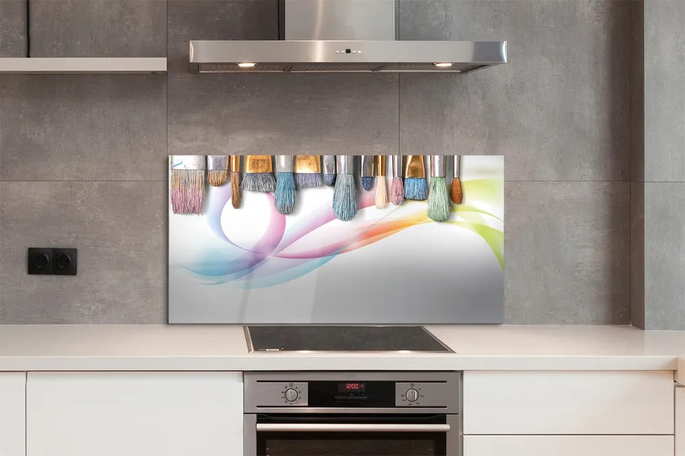 Szklany Panel Pędzle i Malarski Obraz