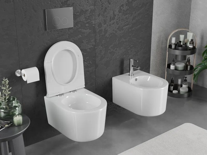 Mexen Sofia miska wc Rimless Tornado z deską wolnoopadającą slim, duroplast, biała połysk - 30540500T