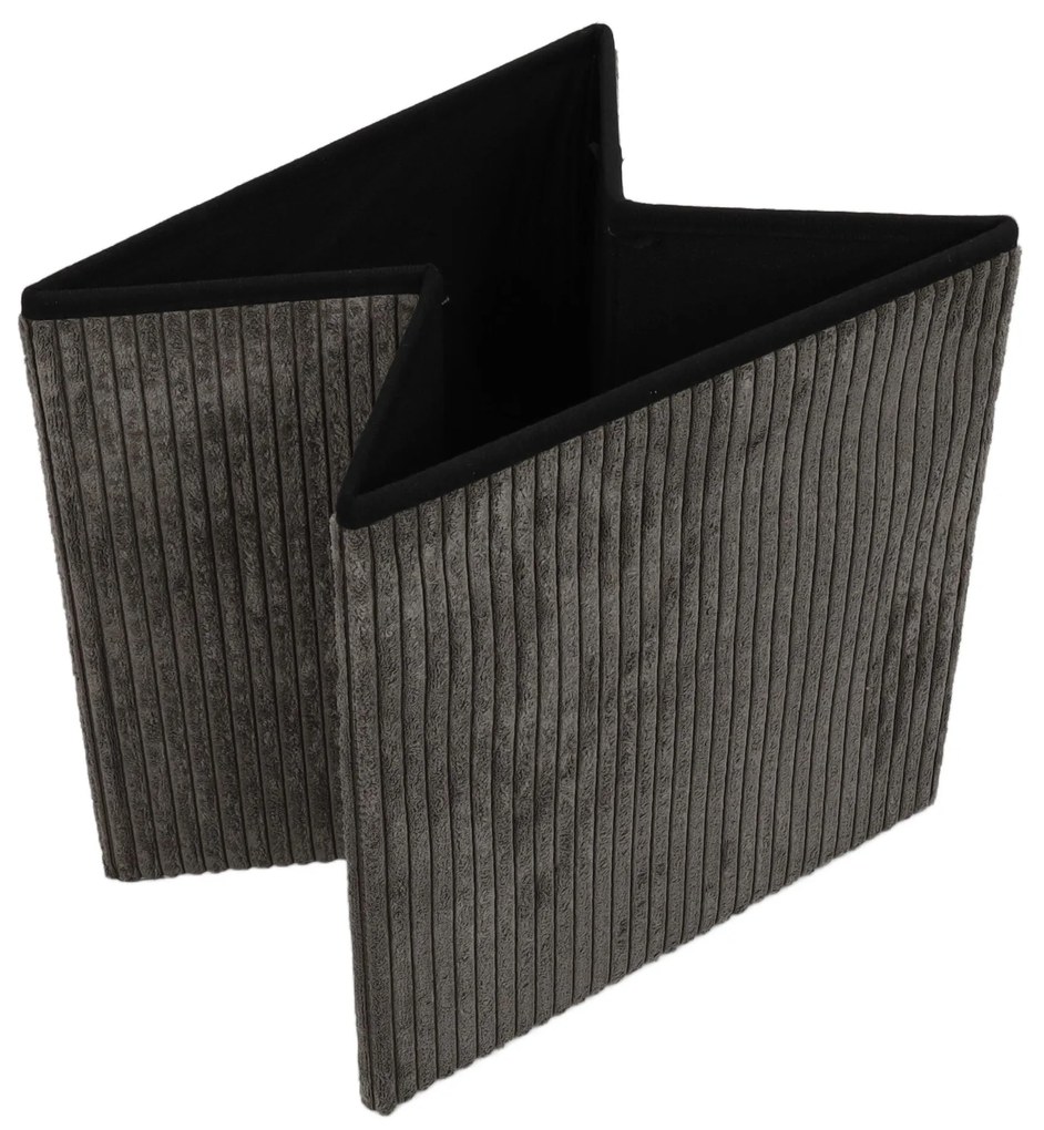 Pufa ze schowkiem sztruksowa TOBO, 38 x 38 x 38 cm