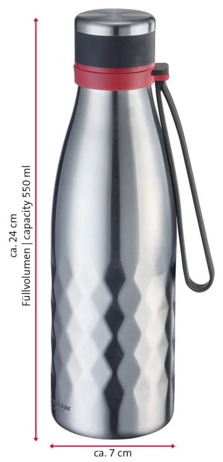 Jasnoszara silikonowo-nierdzewna butelka podróżna 550 ml Viva – Westmark