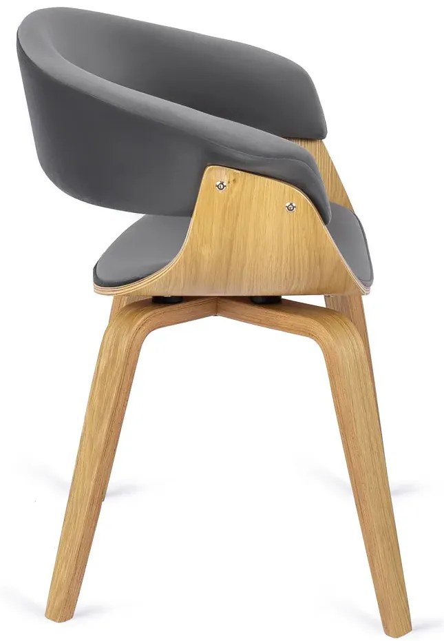 Szare loftowe krzesło tapicerowane z weluru A0-F30