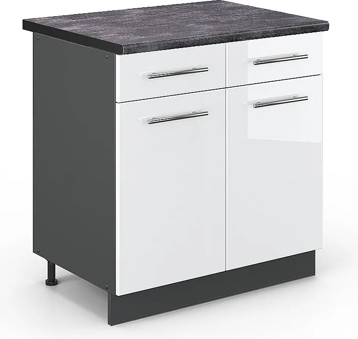 Szafka dolna do kuchni biały wysoki połysk 80x60x82 fame-line