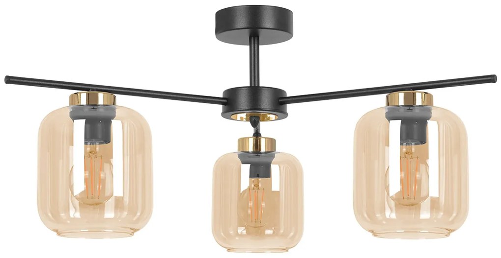 Lampa sufitowa z trzema kloszami beżowa P9-B21