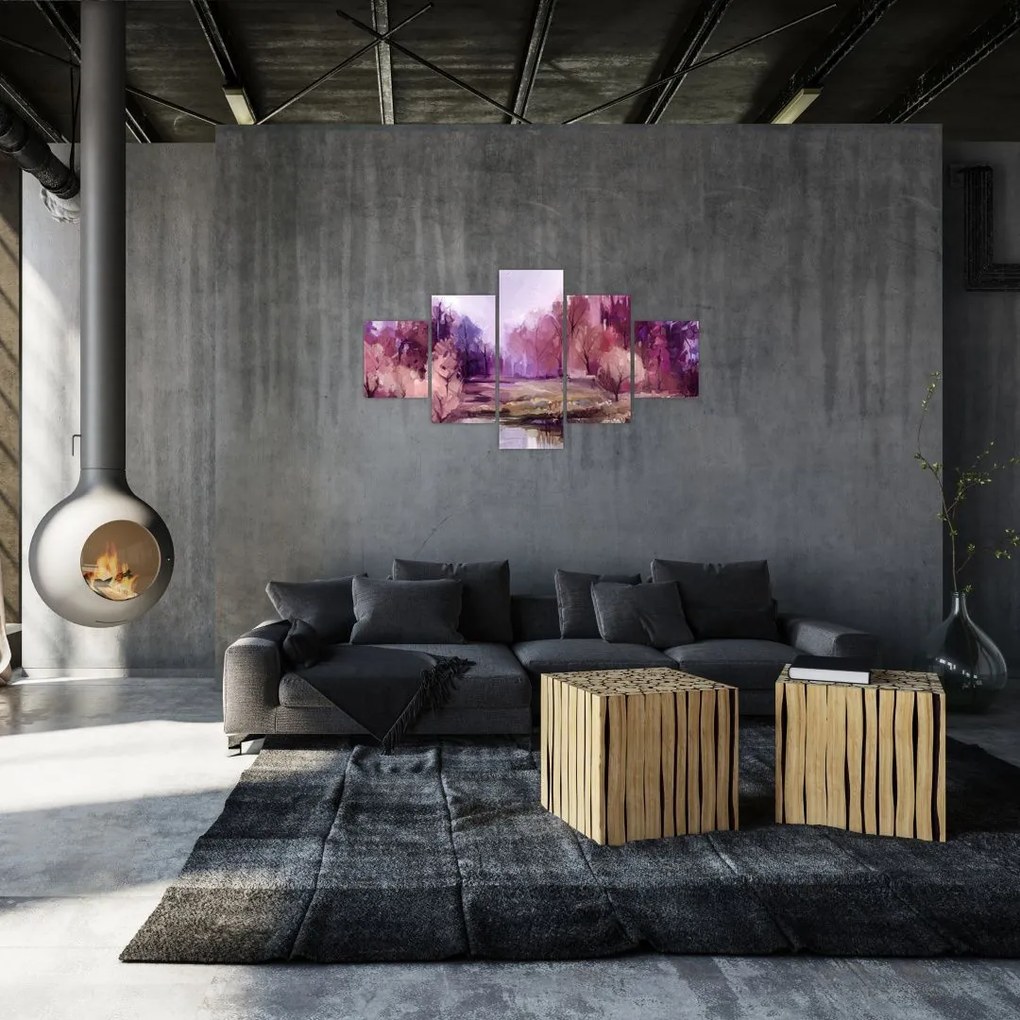 Obraz - Malarstwo pejzażowe jesienne (125x70 cm)