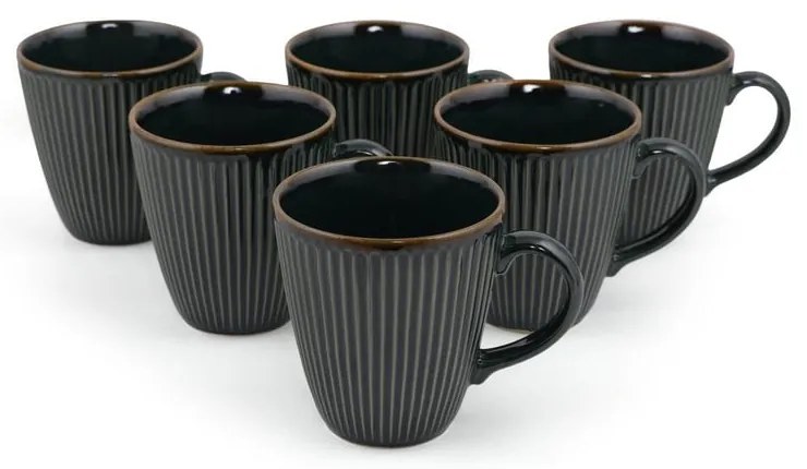 Ciemnozielone ceramiczne kubki zestaw 6 szt. 0.3 l – Hermia