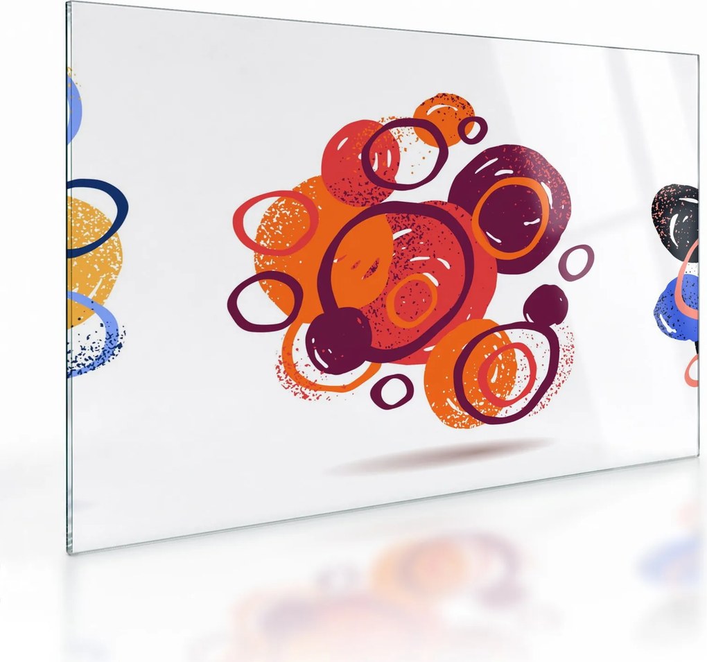 Obraz na szkle kolorowych kółek (70x50 cm)